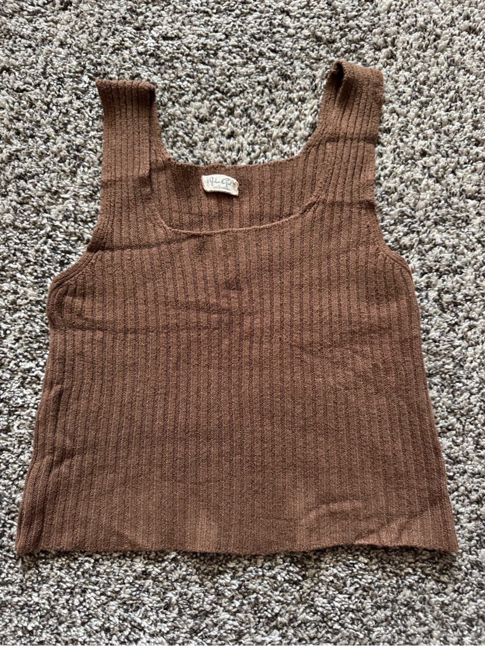 Brandy Melville Ribbed Brown Knit Tank Top